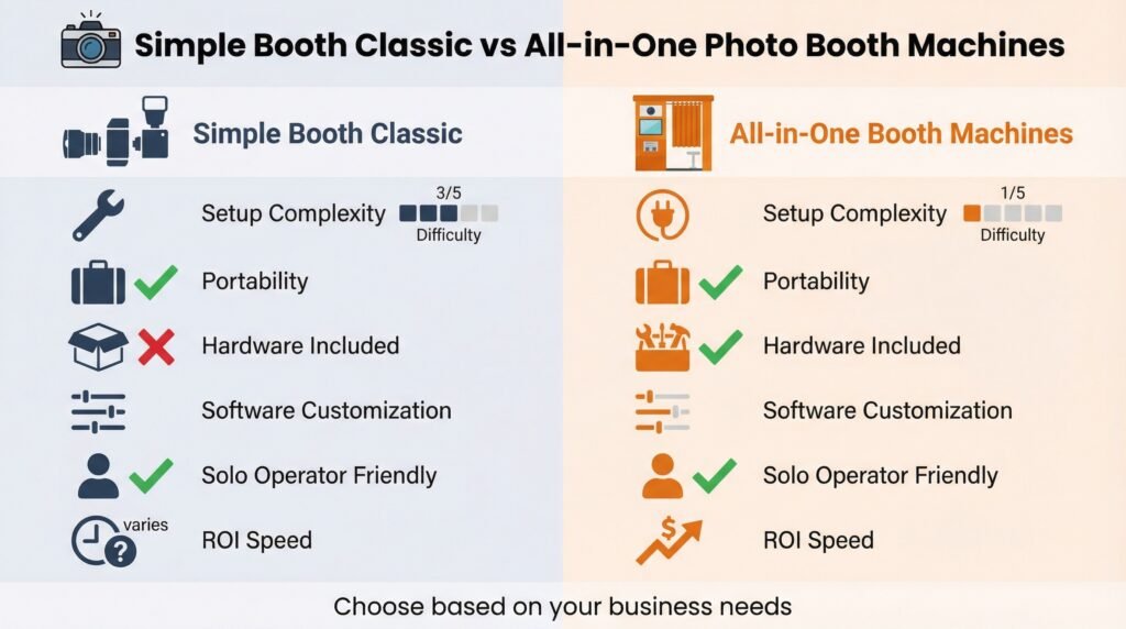 Simple Booth Classic vs All-in-One Photo Booth Machines